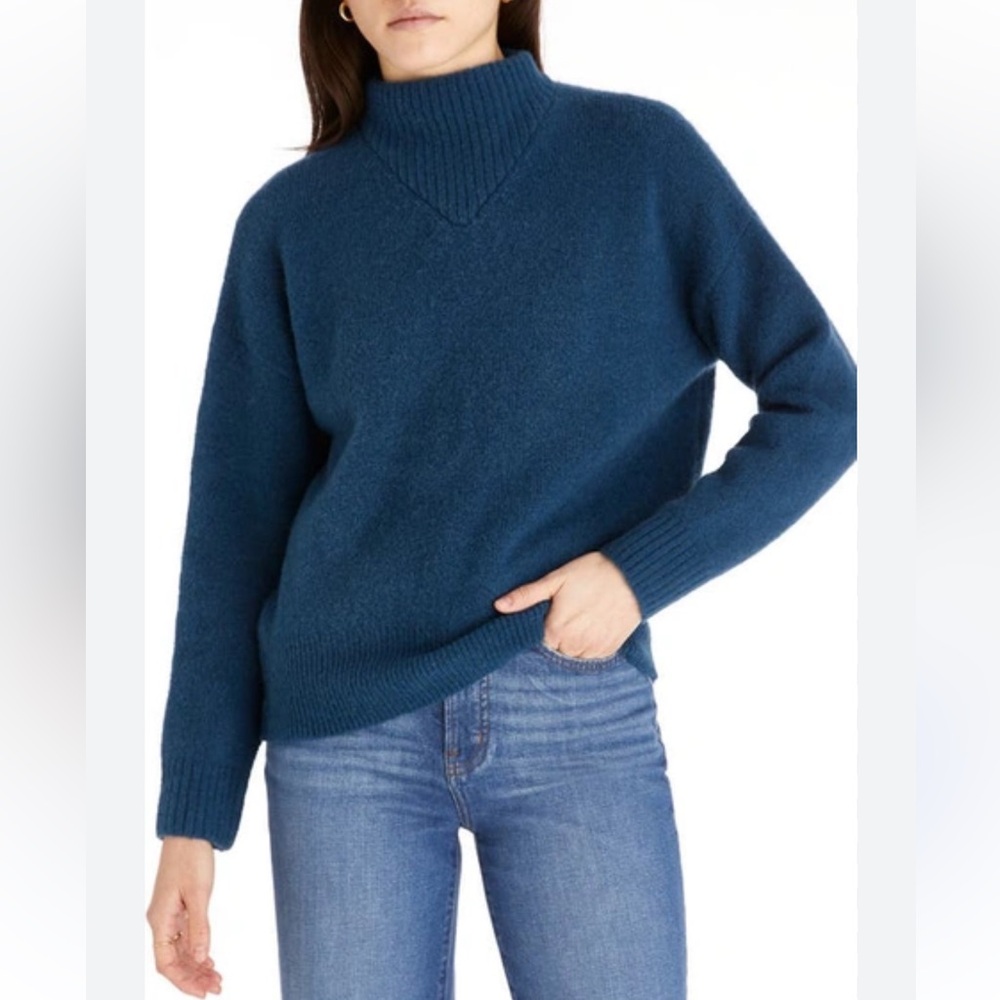BOGO! Madewell Dillon Mockneck Pullover Sweater Teal Blue Size Small